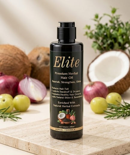 Elite Premium Herbal Hair Oil - 200ml | Anti Hair Fall & Dandruff Control