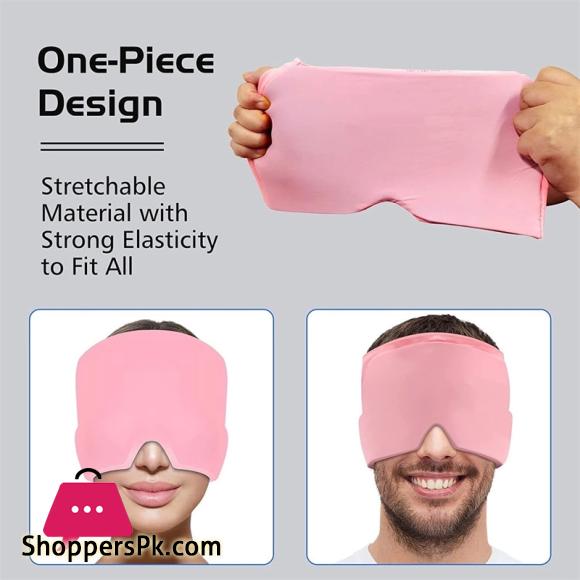 Migraine Relief Cap Hot & Cold Therapy Ice Cap for Headache Relief – Reusable Gel Ice Bead Face Mask & Head Wrap for Tension, Stress, Sinus, & Pain Relief – Soothing Cooling & Heating Sleep Mask for Men & Women