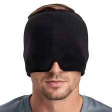 Migraine Relief Cap Hot & Cold Therapy Ice Cap for Headache Relief – Reusable Gel Ice Bead Face Mask & Head Wrap for Tension, Stress, Sinus, & Pain Relief – Soothing Cooling & Heating Sleep Mask for Men & Women
