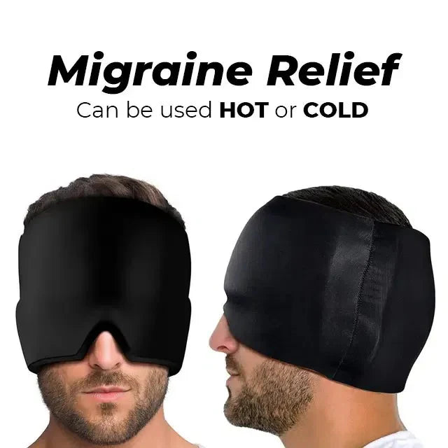 Migraine Relief Cap Hot & Cold Therapy Ice Cap for Headache Relief – Reusable Gel Ice Bead Face Mask & Head Wrap for Tension, Stress, Sinus, & Pain Relief – Soothing Cooling & Heating Sleep Mask for Men & Women