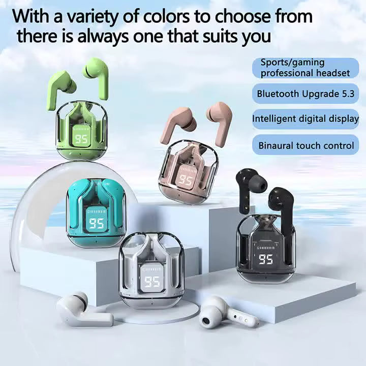 EARBUDS AIR 31 AIRPODS WIRELESS EARBUDS WITH CRYSTAL TRANSPARENT CASE WITH TYPE C CHARGING|EARBUDS BLUETOOTH 5.3