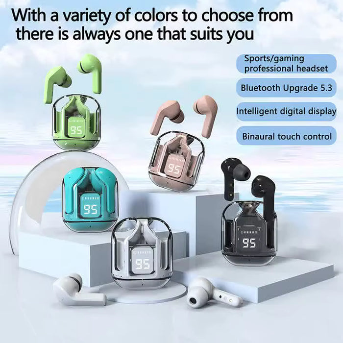 EARBUDS AIR 31 AIRPODS WIRELESS EARBUDS WITH CRYSTAL TRANSPARENT CASE WITH TYPE C CHARGING|EARBUDS BLUETOOTH 5.3