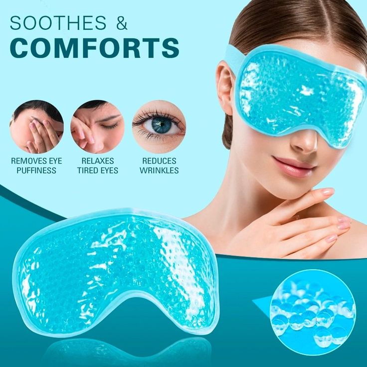 Cooling Eye Mask with Gel Bead Reusable Cold Compress Ice Pack Sleeping Eye Cooling Pads for After Eyelid Surgery Skin Care Tool