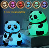 Cute Panda Shape Silicone LED Rechargeable Touch Lamp