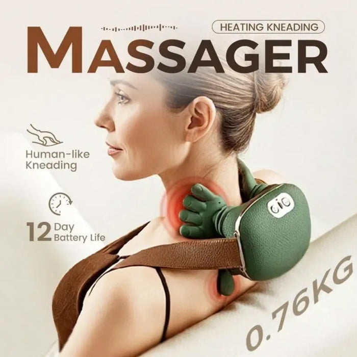 Shoulder and Neck Massage with Hands and Fingers Gifts Multifunctional Portable Green Accessory for Massage Relax Arm, Green