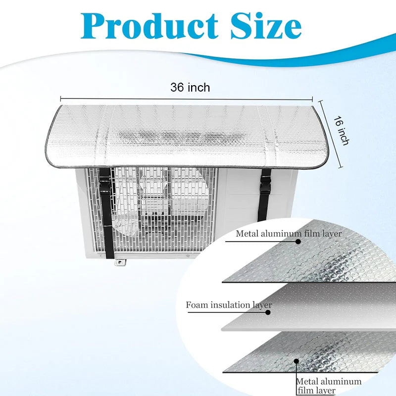 Waterproof Aluminum Foil AC Outdoor Unit Cover | Pack of 3 | Heat Resistant Sun & Rain Protection